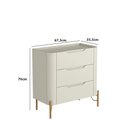 Ver imagem 3 de Mesa de Cabeceira com 3 Gavetas 70cm Pés em Metal 100% MDF