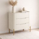 Ver imagem 1 de Mesa de Cabeceira com 3 Gavetas 70cm Pés em Metal 100% Mdf