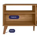Ver imagem 3 de Rack Bancada Madri 120cm Nature/off White para Tv até 50” - Peternella Móveis