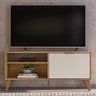 Rack Bancada Madri 120cm Nature/off White para Tv até 50” - Peternella Móveis - 2