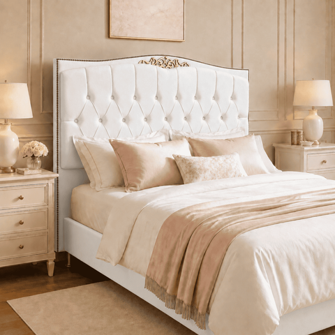 Cabeceira Cama Solteiro Greta 90cm Estofada Corino Design Clássico