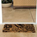 Ver imagem 2 de Capacho Retangular Fibra de Coco Base Pvc 60x33cm - Komeco Floral Preto