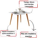 Ver imagem 6 de Mesa Jantar 4 Lugares Dubai Pés Retro Madeira Branco