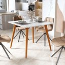 Ver imagem 3 de Mesa Jantar 4 Lugares Dubai Pés Retro Madeira Branco