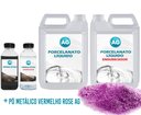 Ver imagem 1 de Kit Porcelanato Líquido Metálico Vermelho Rose AG por M² Resinas ag
