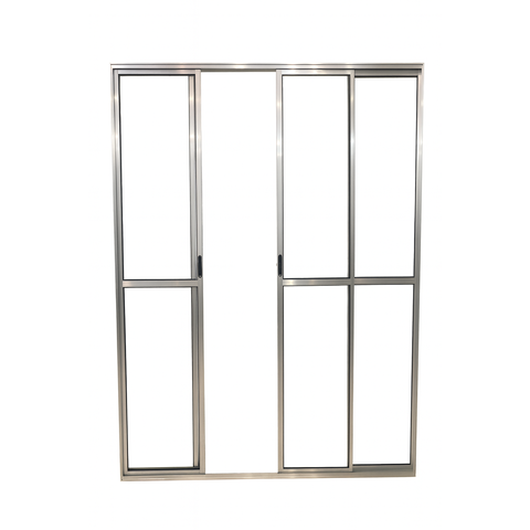 Porta Sacada 4 Folhas Aluminio Brilhante C/ Trinco 2.10x2.00