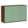 Armário Para Cozinha 120 Cm 3 Portas Dourado Com Verde - 1