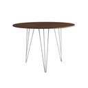 Ver imagem 3 de Mesa De Jantar Redonda 90Cm Amêndoa Clips 3 Pés Ferro Branco Cor: Amendoa