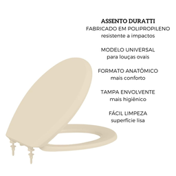 Assento Sanitário Bege Universal Duratti Lorenzetti Pp - 4