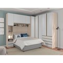 Ver imagem 1 de Guarda Roupa Casal de Canto 9 Portas e 6 Gavetas Legno Crema com Branco Prime Luciane Móveis