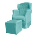 Ver imagem 1 de Poltrona Amamentação Balanço Descanso Manu com Puff Suede Azul Tifany