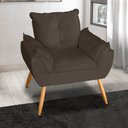 Ver imagem 1 de Poltrona Decorativa Opala Suede Marrom - MV Estofados Shop
