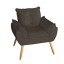 Ver imagem 2 de Poltrona Decorativa Opala Suede Marrom - MV Estofados Shop
