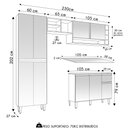 Ver imagem 4 de Cozinha Modulada 230cm 4 Peças Balcão e Aéreo Vanessa Amêndoa/preto - Ajl Móveis