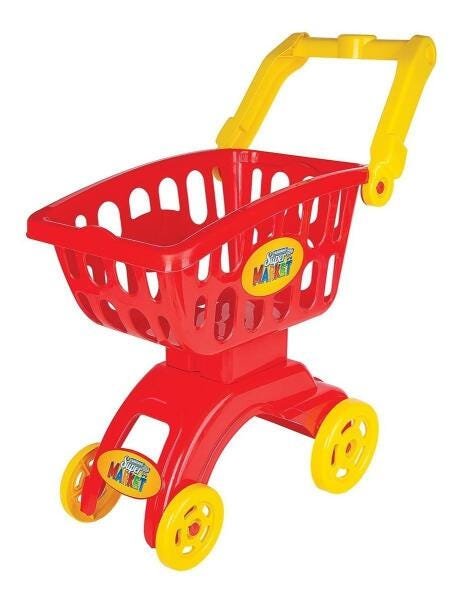 Carrinho Compras Infantil Market Mercado Brinquedo Vermelho