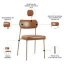 Ver imagem 3 de Cadeira Jantar Estofada Pé Metal Rosê Kit 4 Lavy Sintético Amarula S08 - Mpozenato