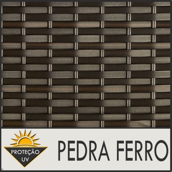 Jogo 4 cadeiras e mesa de Centro Napoli para Área Edícula Jardim, Ferro e Fibra Trama Fechada 47 - 5