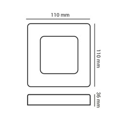 Painel Led Sobrepor 6w 4000K Quadrado Opus - 2