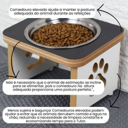 Comedouro Elevado Pet Cachorro Mdf Linha Básica - Preto - 3