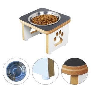Comedouro Elevado Pet Cachorro Mdf Linha Básica - Preto