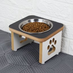 Comedouro Elevado Pet Cachorro Mdf Linha Básica - Preto - 5