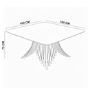 Ver imagem 6 de Mesa de Jantar 8 Lugares Quadrada Base Ripada 160cm Diadema B05 Amêndoa Cinamomo - Lyam Decor