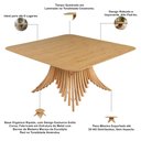 Ver imagem 5 de Mesa de Jantar 8 Lugares Quadrada Base Ripada 160cm Diadema B05 Amêndoa Cinamomo - Lyam Decor