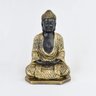 Buda Meditação 20cm Médio Homem Gesso Preto/ouro - 1