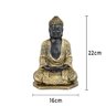 Buda Meditação 20cm Médio Homem Gesso Preto/ouro - 2