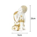 Ver imagem 2 de Buda Ajoelhado 25cm Gesso Perolizado