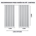 Ver imagem 6 de Cortina Basic Blackout Tecido Corta Luz 3,00x2,50m para Varão Simples 2m: Cinza