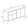 Buffet Aparador Ravi 4 Portas 1 Gaveta Nature Off White - Abmaza - 5