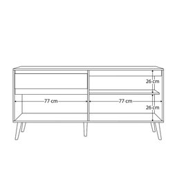 Buffet Aparador Ravi 4 Portas 1 Gaveta Nature Off White - Abmaza - 6