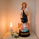 Ver imagem 2 de Imagem de Nossa Senhora da Imaculada Conceição de Borracha Inquebrável - 22 cm