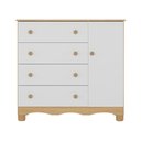 Ver imagem 5 de Cômoda Infantil 95cm 1 Porta e 4 Gavetas Dengo Multimóveis Mp4439 Madeirado/branco Madeirado/