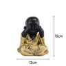 Trio de Buda Gordinho 15cm Gesso Preto/ouro - 7