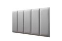 Ver imagem 1 de Placas Cabeceira Modulada Adesiva Solteiro Estofada 100cm x 60cm Kit 5 Placas - Courino Cinza