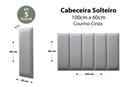 Ver imagem 2 de Placas Cabeceira Modulada Adesiva Solteiro Estofada 100cm x 60cm Kit 5 Placas - Courino Cinza