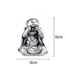 Trio de Buda Gordinho 15cm Gesso Prata - 8