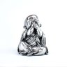Trio de Buda Gordinho 15cm Gesso Prata - 2