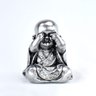 Trio de Buda Gordinho 15cm Gesso Prata - 3