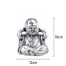 Trio de Buda Gordinho 15cm Gesso Prata - 6