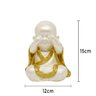 Trio de Buda Gordinho 15cm Gesso Perolizado - 8