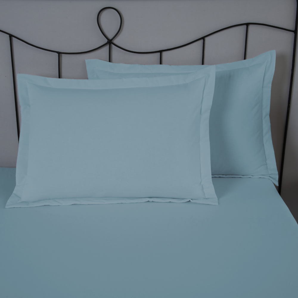 Porta Travesseiro 1 Peça Dia a Dia 70 X 50cm Algodão Percal 140 Fios Azul