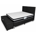 Ver imagem 1 de Kit Cama Box Casal Baú 1,38x1,88 com Cabeceira e Recamier - Preto