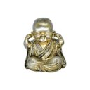 Ver imagem 2 de Trio de Buda Gordinho 15cm Gesso Ferro