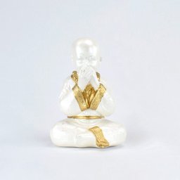 Trio de Buda 15cm Médio Gesso Perolizado - 4