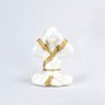 Trio de Buda 15cm Médio Gesso Perolizado - 2