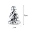 Trio de Buda 15cm Médio Gesso Prata - 8