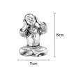 Trio de Buda 15cm Médio Gesso Prata - 7